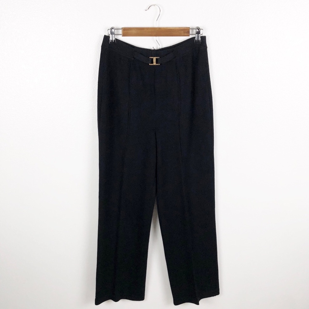St. John • Black Santana Knit High Waisted Pants